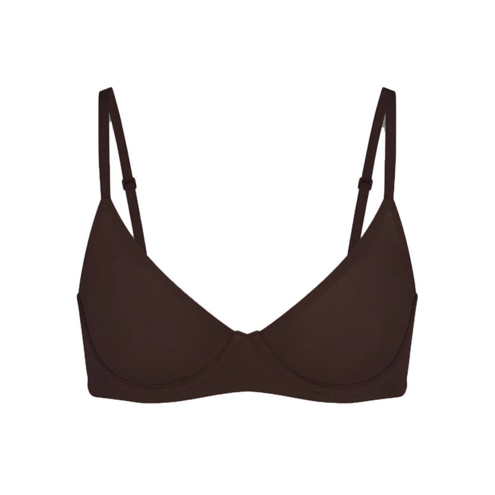 SKIMS- NWT FITS EVERYBODY UNLINED DEMI BRA IN  ESPRESSO SIZE 34D